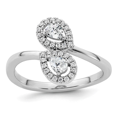 14K white gold diamond ring