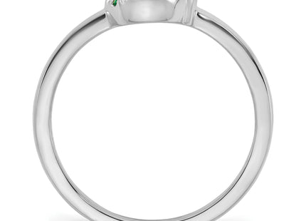 14k WG Dia. Heart W/ 3 Birthstone Mother's Circle Ring Semi-mount