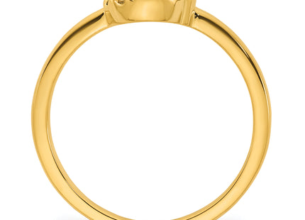 14k Diamond Heart w/ 4 Birthstone Mother's Circle Ring Semi-mount