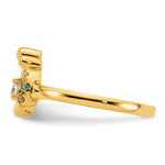 14K Diamond with 3 Birthstone Mother/Child Ring Semi-mount view