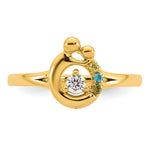 14K Diamond with 3 Birthstone Mother/Child Ring Semi-mount view