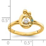 14K Diamond with 3 Birthstone Mother/Child Ring Semi-mount view