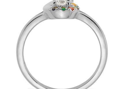 14k WG Diamond with 6 Birthstone Mother/Child Ring Semi-mount