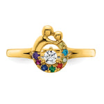 14K Diamond with 8 Birthstone Mother/Child Ring Semi-mount view