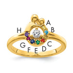 14K Diamond with 8 Birthstone Mother/Child Ring Semi-mount view