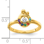 14K Diamond with 8 Birthstone Mother/Child Ring Semi-mount view
