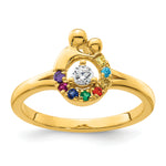 14K Diamond with 8 Birthstone Mother/Child Ring Semi-mount view