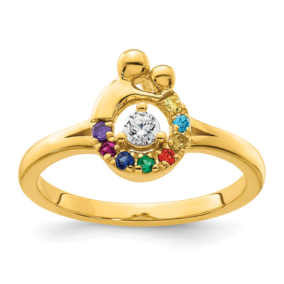 14K Diamond with 8 Birthstone Mother/Child Ring Semi-mount