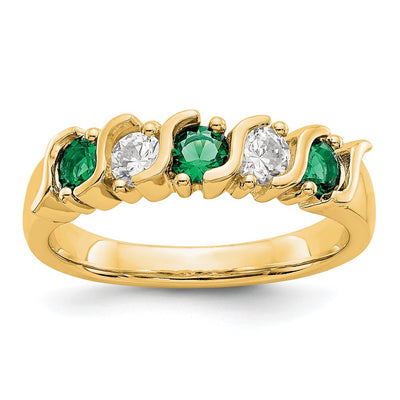 14K yellow gold diamond band