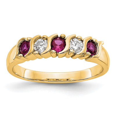 14K yellow gold diamond band