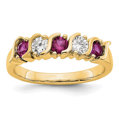 14K yellow gold diamond band