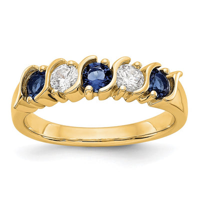 14K yellow gold diamond band