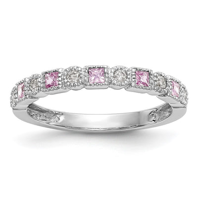 14K white gold diamond band