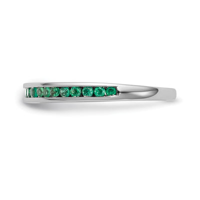 14K White Gold Emerald Complete Channel Band