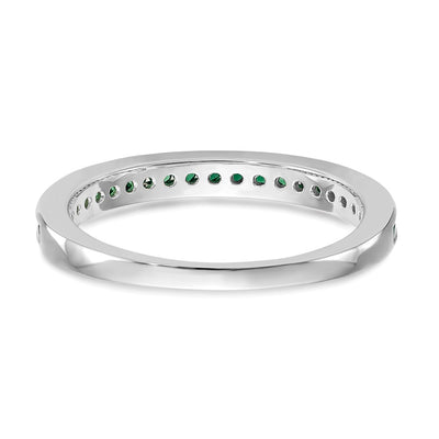 14K White Gold Emerald Complete Channel Band