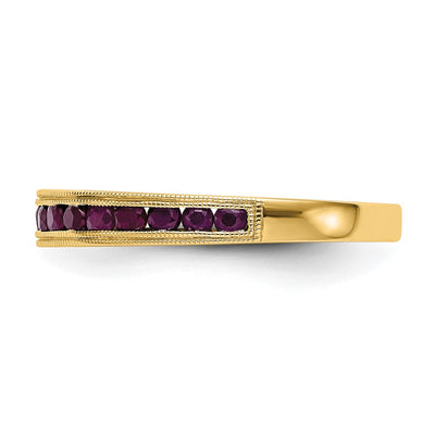 14K Yellow Gold Ruby Complete Channel Band