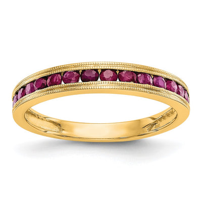 14K yellow gold ruby band