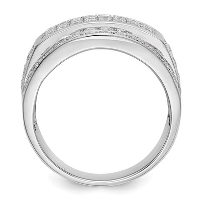 14K White Gold Pavé 2 carat Diamond Complete Men's Band