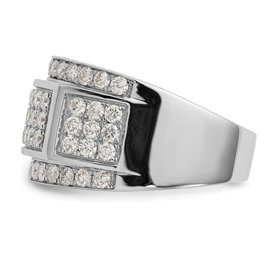 14K White Gold Pavé 2 carat Diamond Complete Men's Band