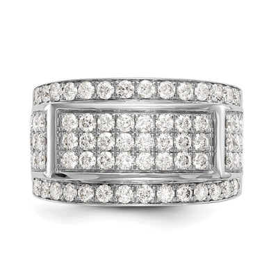 14K White Gold Pavé 2 carat Diamond Complete Men's Band