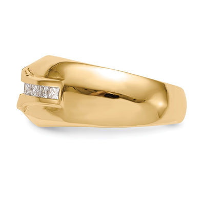 14K (Holds 3/4 carat () Round Center) 1/2 carat Diamond Men's Semi-Mount Ring
