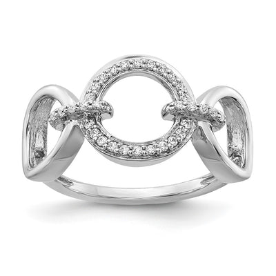 14K white gold diamond circle ring