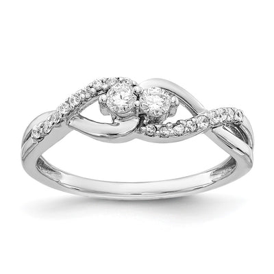 14K white gold diamond ring