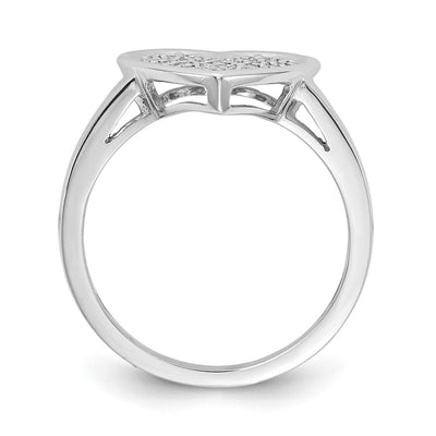 14K White Gold Diamond Fancy Heart Ring