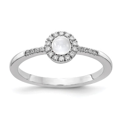 14K white gold diamond ring