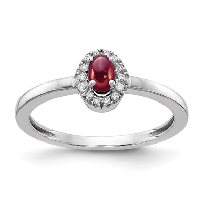 14K white gold diamond oval ring