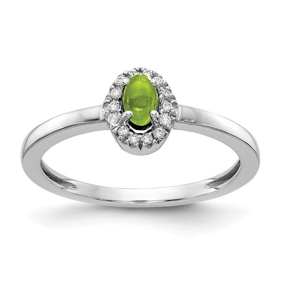 14K white gold diamond oval ring