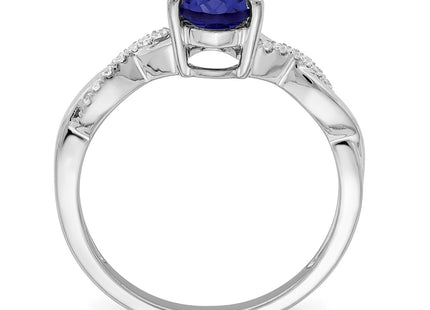 14K white gold diamond oval ring, alternate view