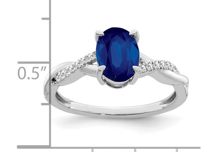 14K white gold diamond oval ring, another view