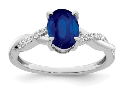 14K white gold diamond oval ring