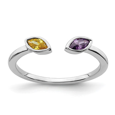 14K white gold amethyst ring