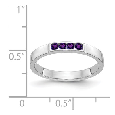 14K White Gold 4-stone Amethyst Band