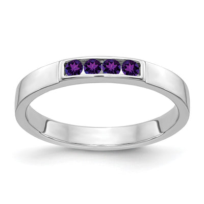 14K white gold amethyst band