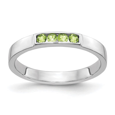 14K white gold peridot band