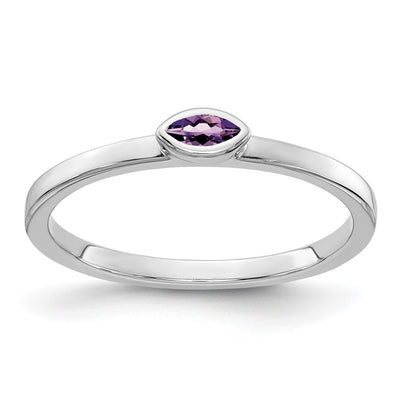 14K white gold amethyst ring
