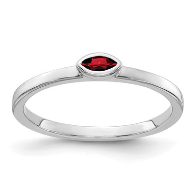 14K white gold garnet ring