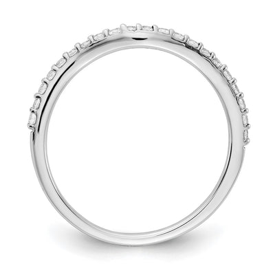 14K White Gold Curved Diamond Ring