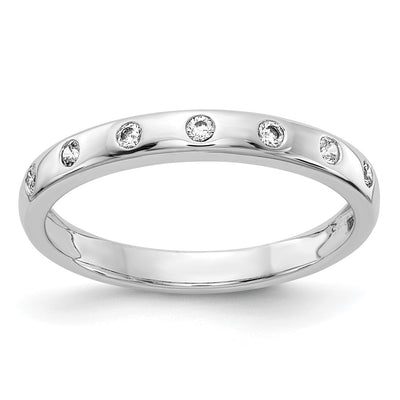 14K white gold diamond band
