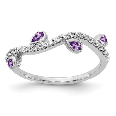 14K white gold diamond ring
