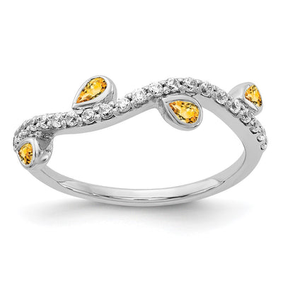 14K white gold diamond ring