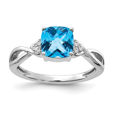 14K white gold diamond ring