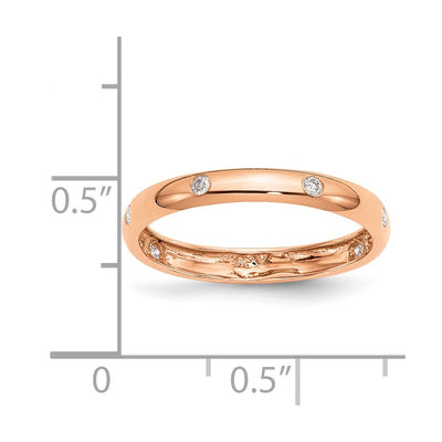 14K Rose Gold 6-stone Diamond Band