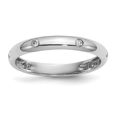 14K white gold diamond band