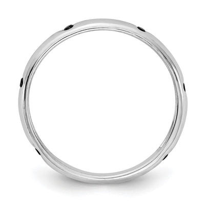 14K White Gold 6-stone Black Diamond Band
