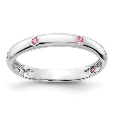 14K white gold sapphire band