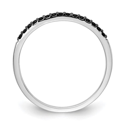 14K White Gold Black Diamond Band